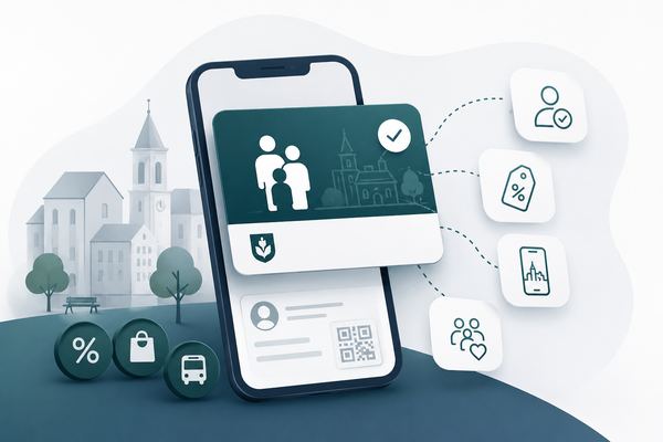 Ilustracja Karty Mieszkańca z lokalnymi benefitami i usługami